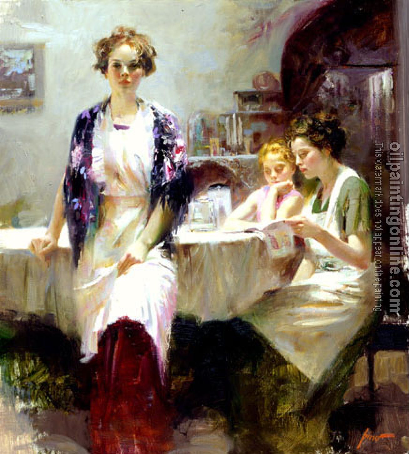 Pino Daeni - Impression oil painting.